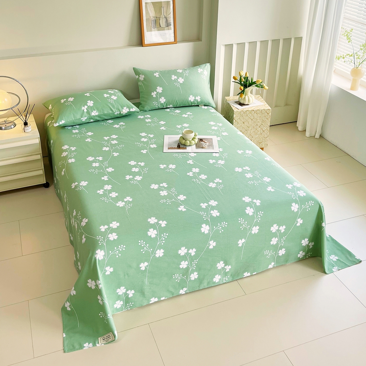 91家纺网 家纺一手货源 找家纺 金鑫汇家纺 2026新款全棉老粗布单品床单系列 优雅田园