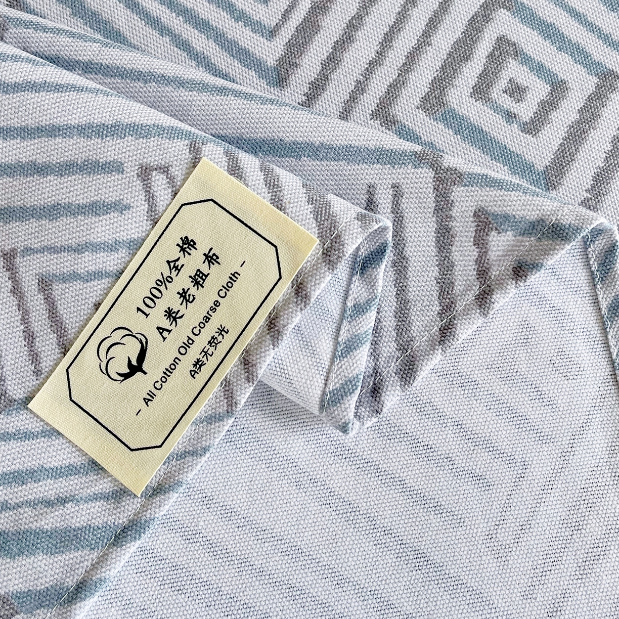 91家纺网 家纺一手货源 找家纺 金鑫汇家纺 2026新款全棉老粗布单品床单系列 梦幻迷宫-灰