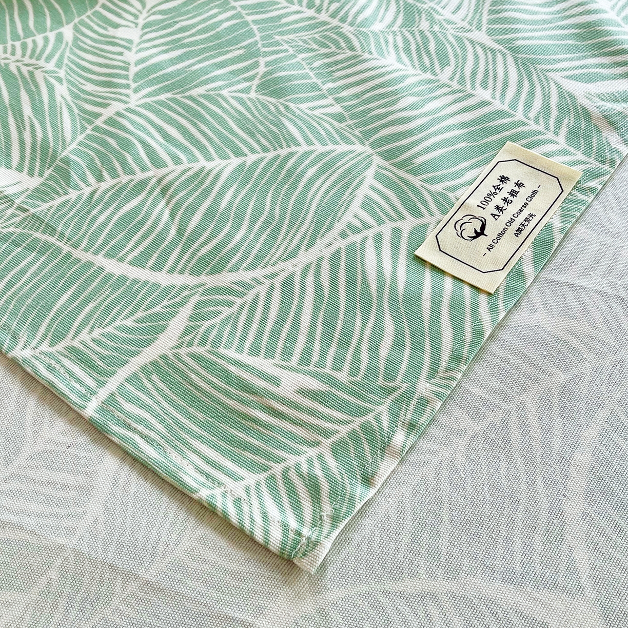 91家纺网 家纺一手货源 找家纺 金鑫汇家纺 2026新款全棉老粗布单品床单系列 绿色心情