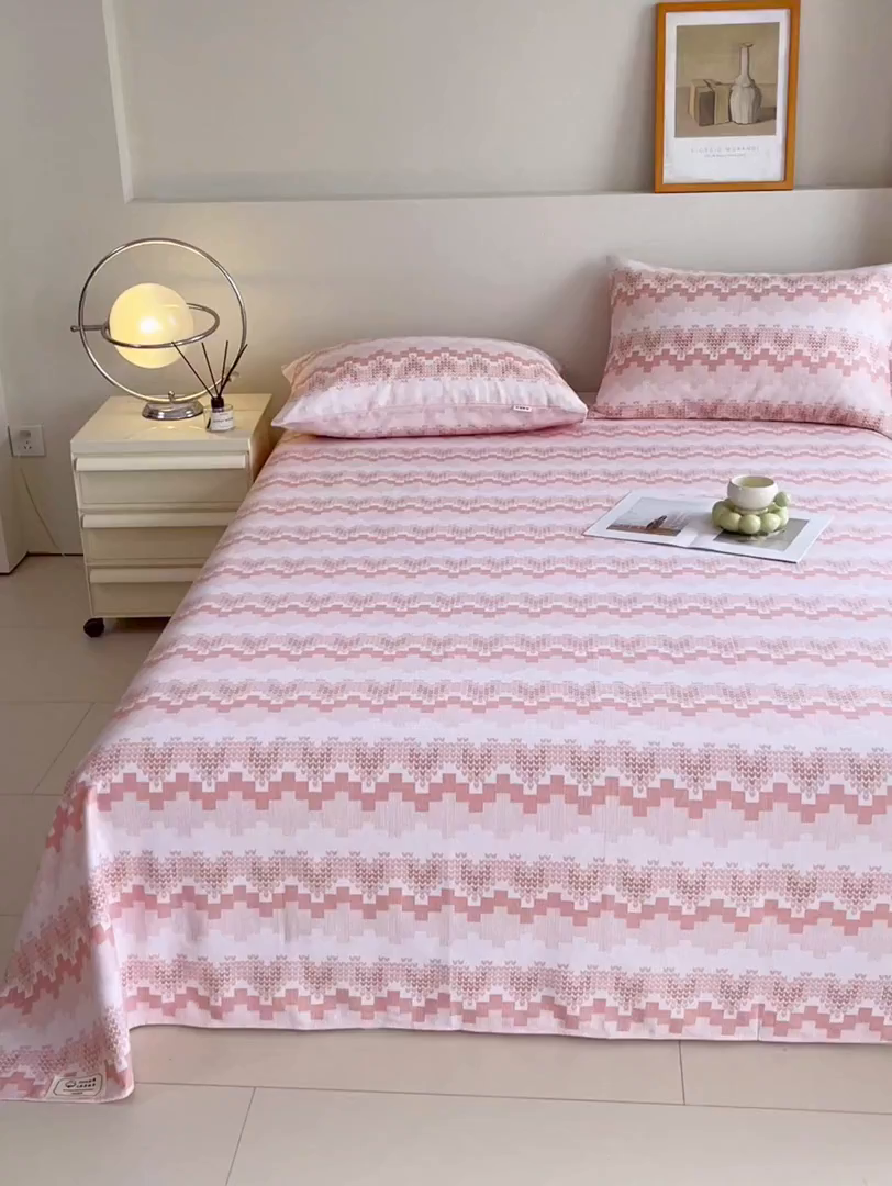 91家纺网 家纺一手货源 找家纺 金鑫汇家纺 2026新款全棉老粗布单品床单系列 燕南飞-桔