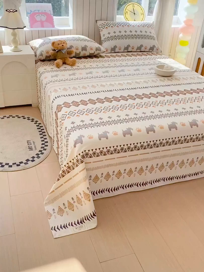 91家纺网 家纺一手货源 找家纺 （总）金鑫汇家纺 2026新款全棉老粗布单品床单系列