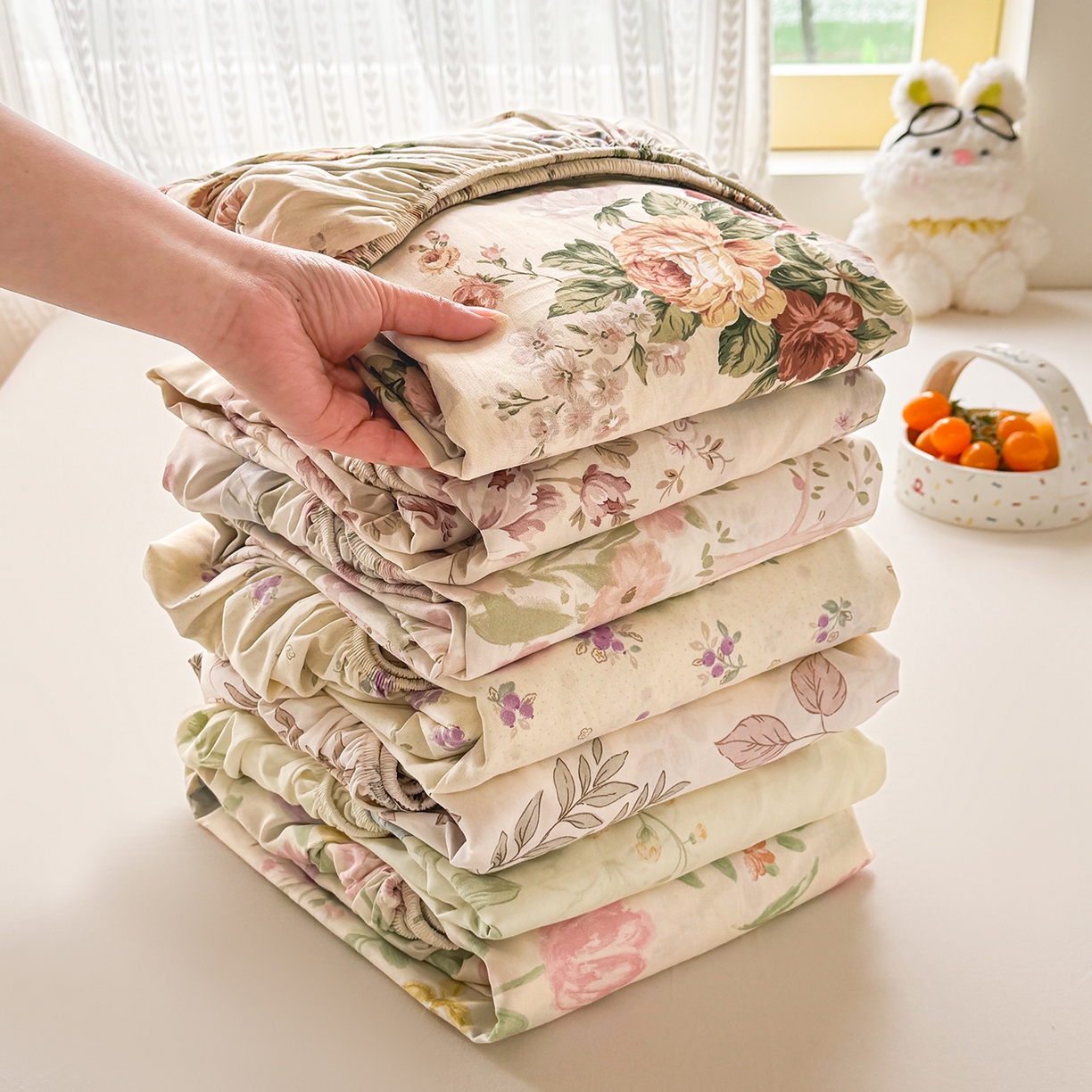 91家纺网 家纺一手货源 找家纺 壹贝家纺 2026新款全棉印花床笠系列 组合