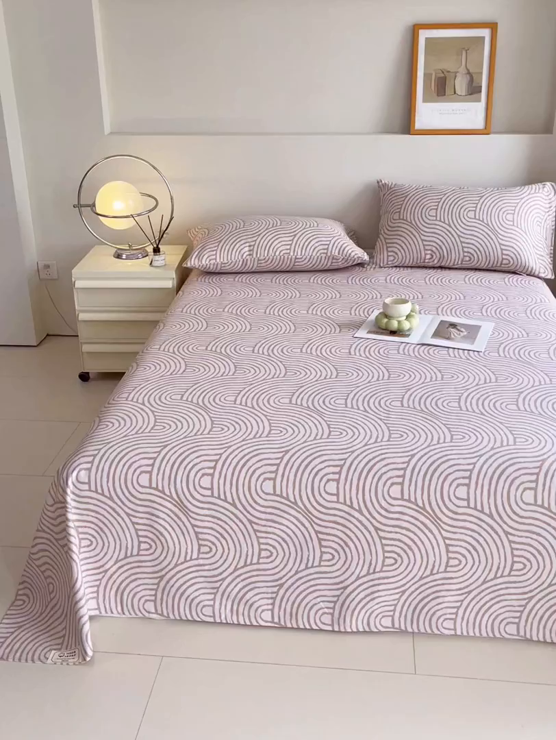 91家纺网 家纺一手货源 找家纺 金鑫汇家纺 2026新款全棉老粗布单品床单系列 木轮世界