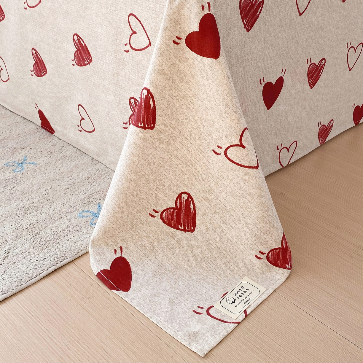 91家纺网 家纺一手货源 找家纺 金鑫汇家纺 2026新款全棉老粗布单品床单系列 心语