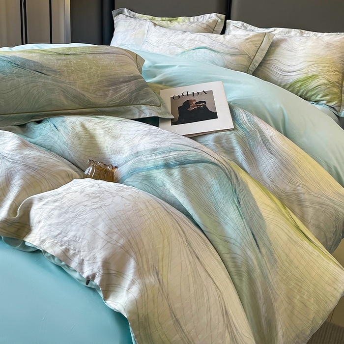 91家纺网 家纺一手货源 找家纺 帛美家纺 2026新款天丝棉提花四件套 星际