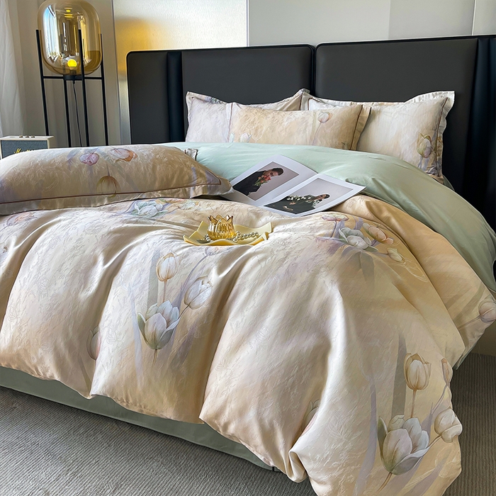 91家纺网 家纺一手货源 找家纺 （总）帛美家纺 2026新款天丝棉提花四件套