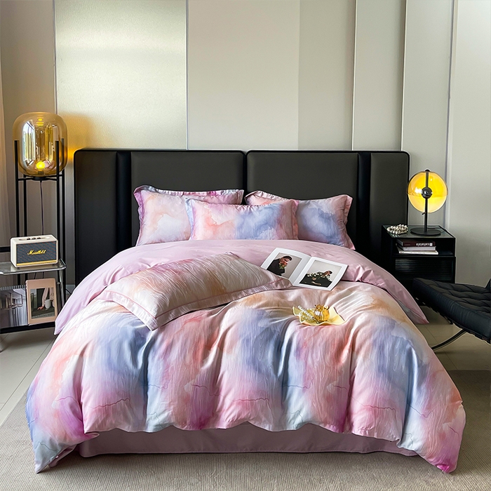 91家纺网 家纺一手货源 找家纺 帛美家纺 2026新款天丝棉提花四件套 诺拉