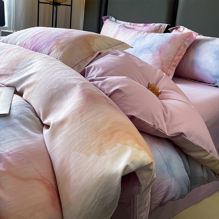 91家纺网 家纺一手货源 找家纺 帛美家纺 2026新款天丝棉提花四件套 诺拉