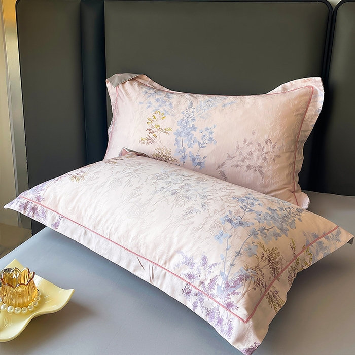 91家纺网 家纺一手货源 找家纺 帛美家纺 2026新款天丝棉提花四件套 穗穗平安