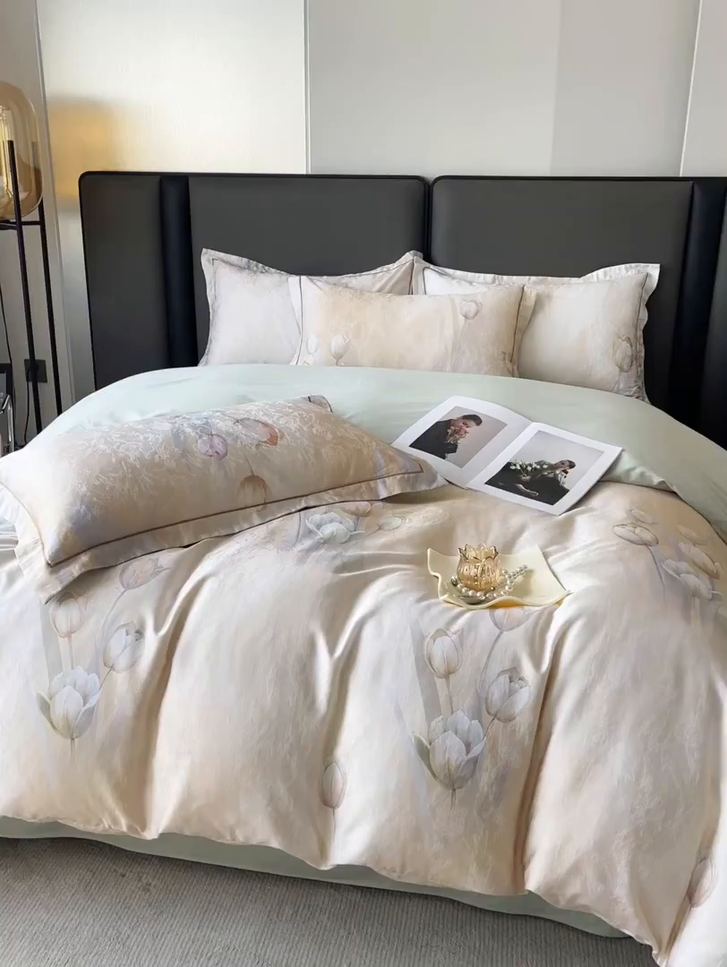 91家纺网 家纺一手货源 找家纺 （总）帛美家纺 2026新款天丝棉提花四件套