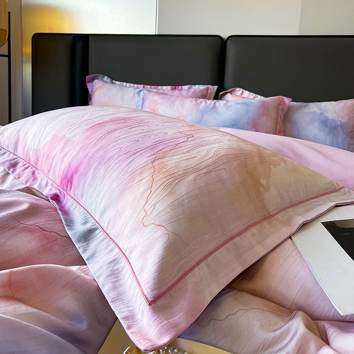 91家纺网 家纺一手货源 找家纺 帛美家纺 2026新款天丝棉提花四件套 诺拉