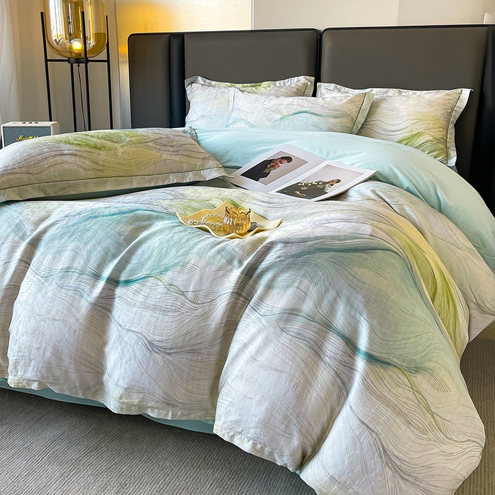 91家纺网 家纺一手货源 找家纺 帛美家纺 2026新款天丝棉提花四件套 星际