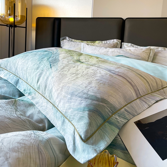 91家纺网 家纺一手货源 找家纺 帛美家纺 2026新款天丝棉提花四件套 星际