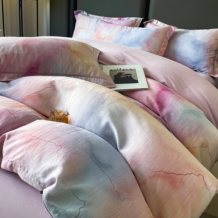 91家纺网 家纺一手货源 找家纺 帛美家纺 2026新款天丝棉提花四件套 诺拉