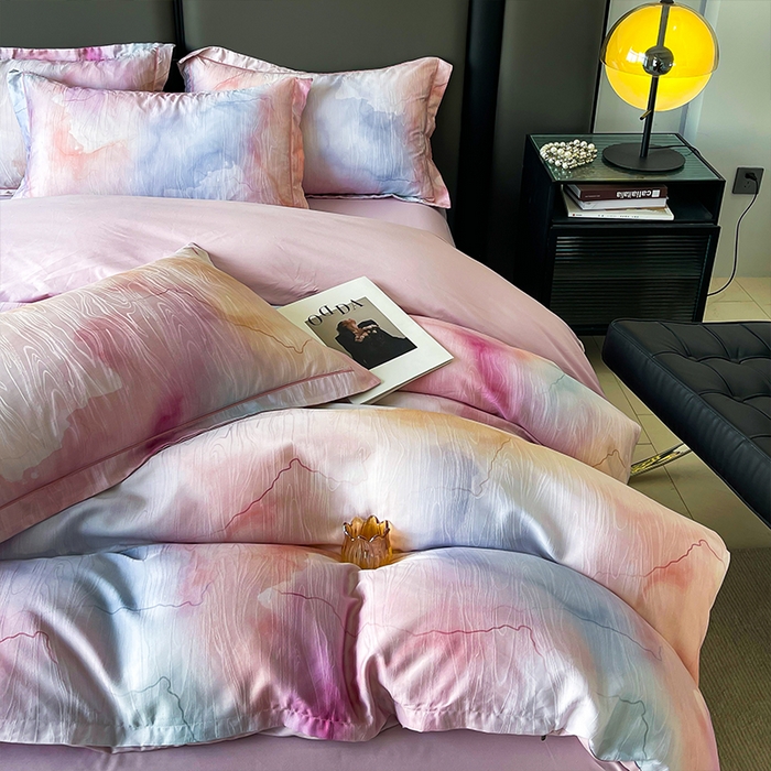 91家纺网 家纺一手货源 找家纺 帛美家纺 2026新款天丝棉提花四件套 诺拉