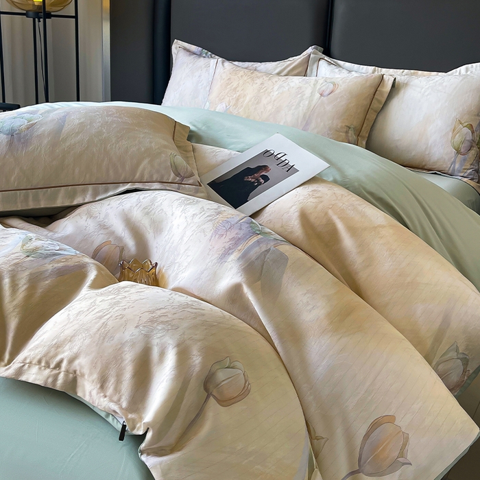 91家纺网 家纺一手货源 找家纺 （总）帛美家纺 2026新款天丝棉提花四件套