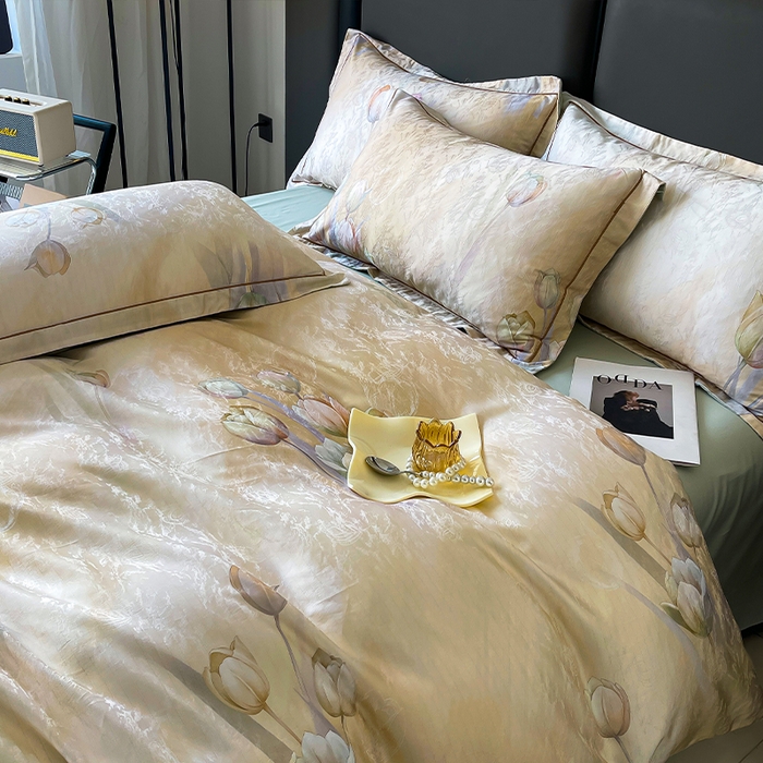 帛美家纺 2026新款天丝棉提花四件套 晨晓