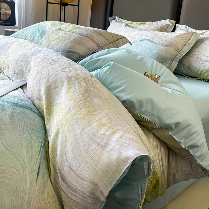 91家纺网 家纺一手货源 找家纺 帛美家纺 2026新款天丝棉提花四件套 星际