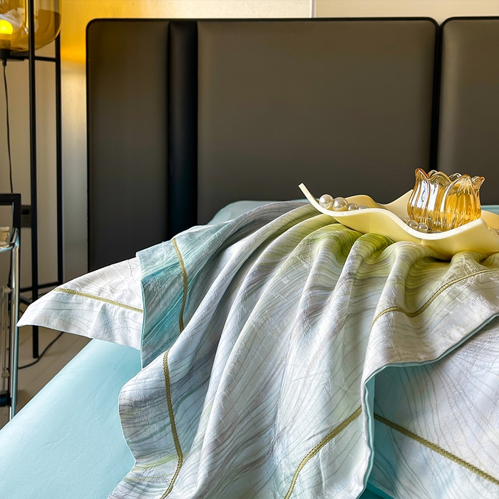 91家纺网 家纺一手货源 找家纺 帛美家纺 2026新款天丝棉提花四件套 星际