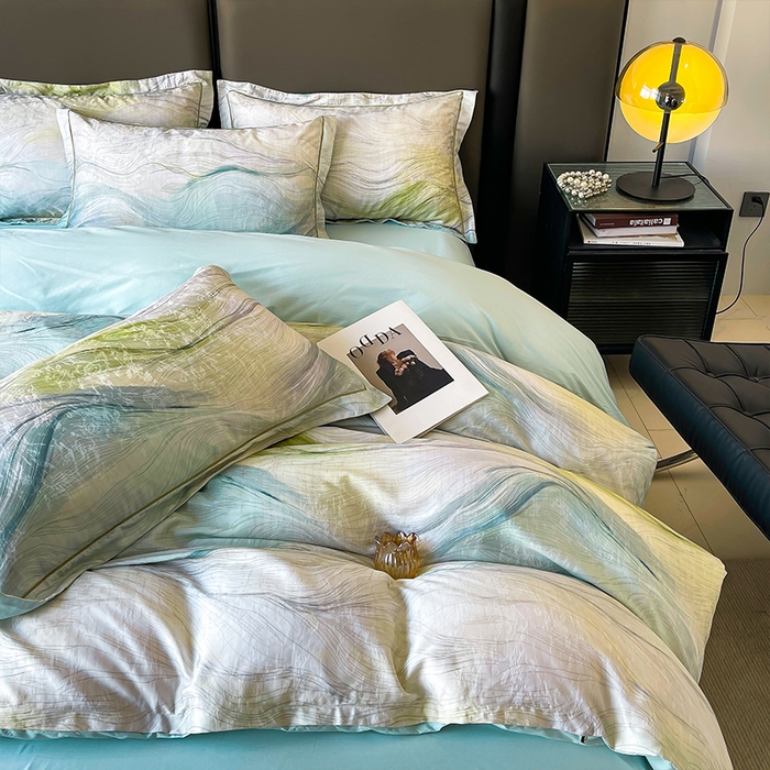 91家纺网 家纺一手货源 找家纺 帛美家纺 2026新款天丝棉提花四件套 星际