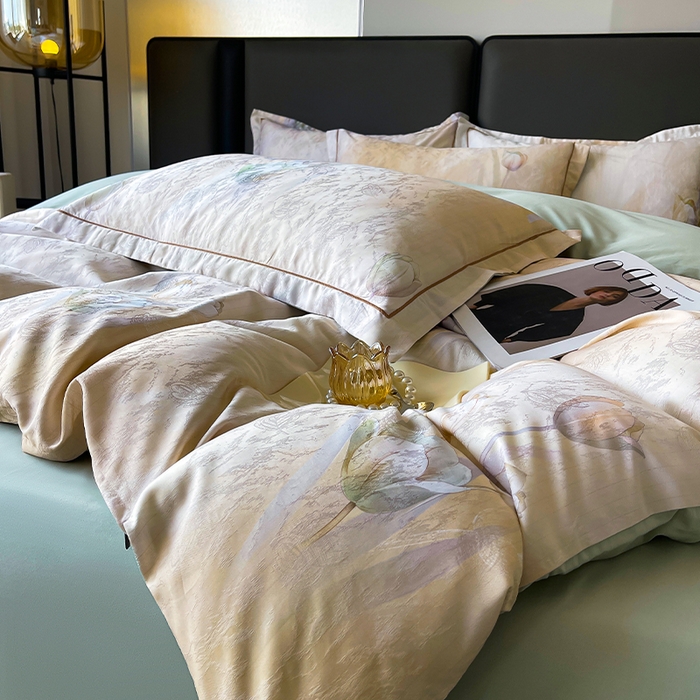 91家纺网 家纺一手货源 找家纺 （总）帛美家纺 2026新款天丝棉提花四件套