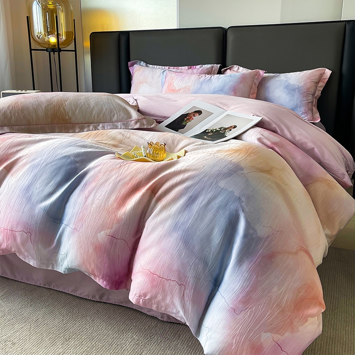 91家纺网 家纺一手货源 找家纺 帛美家纺 2026新款天丝棉提花四件套 诺拉