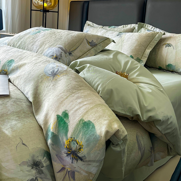 91家纺网 家纺一手货源 找家纺 帛美家纺 2026新款天丝棉提花四件套 遇见