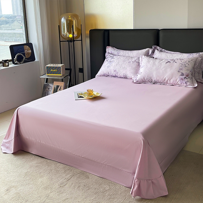 91家纺网 家纺一手货源 找家纺 帛美家纺 2026新款天丝棉提花四件套 花雅