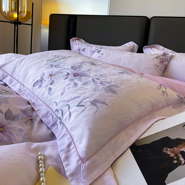 91家纺网 家纺一手货源 找家纺 帛美家纺 2026新款天丝棉提花四件套 花雅