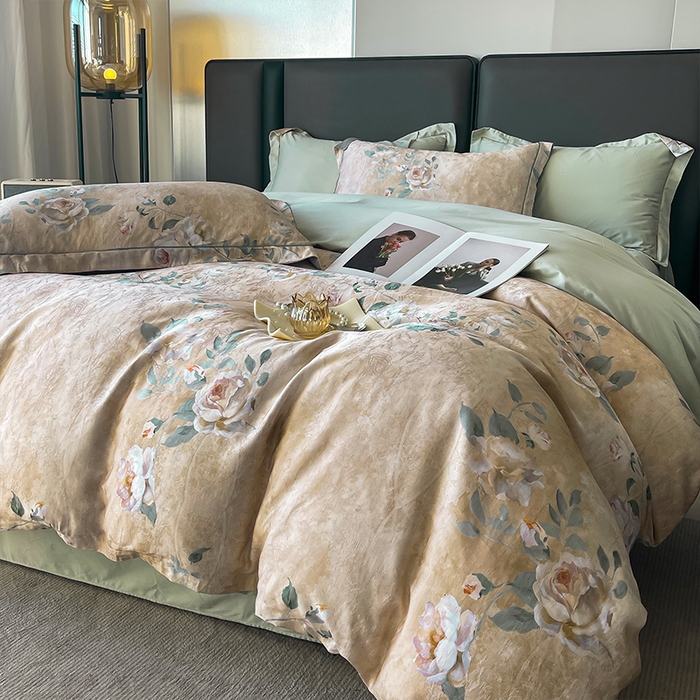 91家纺网 家纺一手货源 找家纺 帛美家纺 2026新款天丝棉提花四件套 梦雅