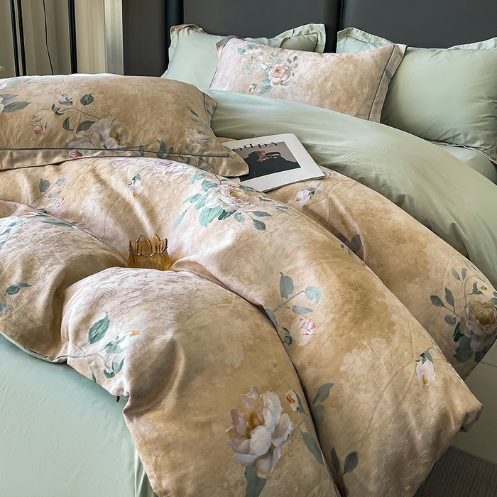 91家纺网 家纺一手货源 找家纺 帛美家纺 2026新款天丝棉提花四件套 梦雅