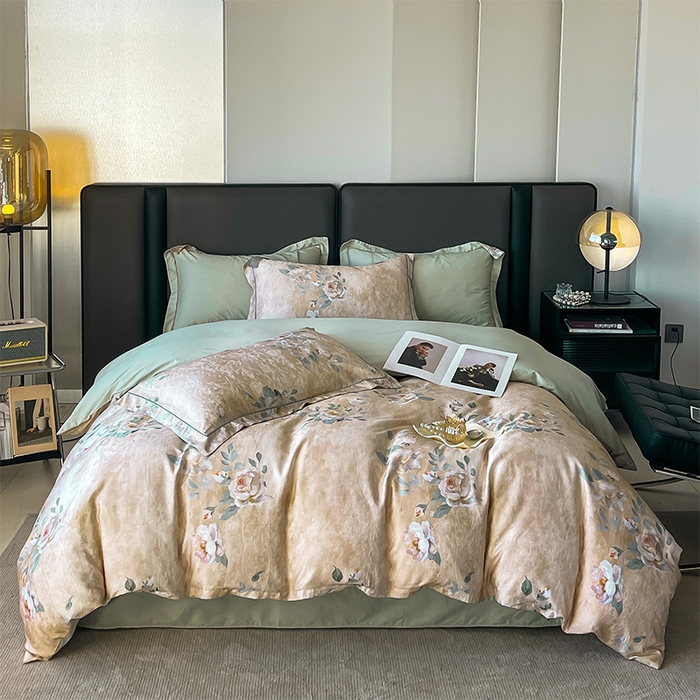 91家纺网 家纺一手货源 找家纺 帛美家纺 2026新款天丝棉提花四件套 梦雅