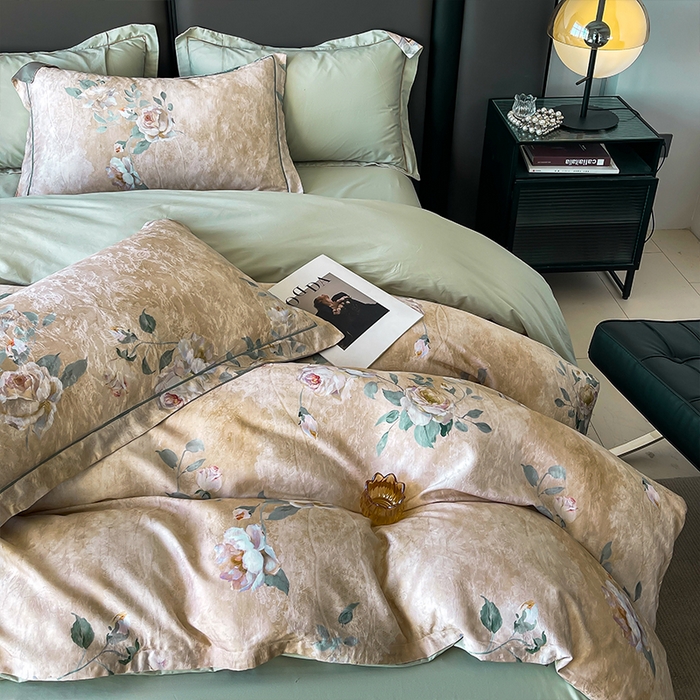 91家纺网 家纺一手货源 找家纺 帛美家纺 2026新款天丝棉提花四件套 梦雅