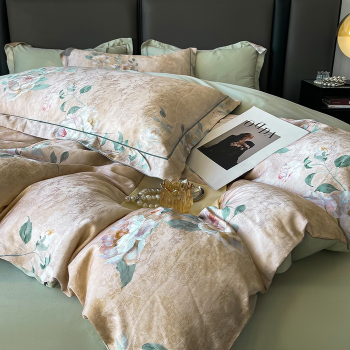 91家纺网 家纺一手货源 找家纺 帛美家纺 2026新款天丝棉提花四件套 梦雅