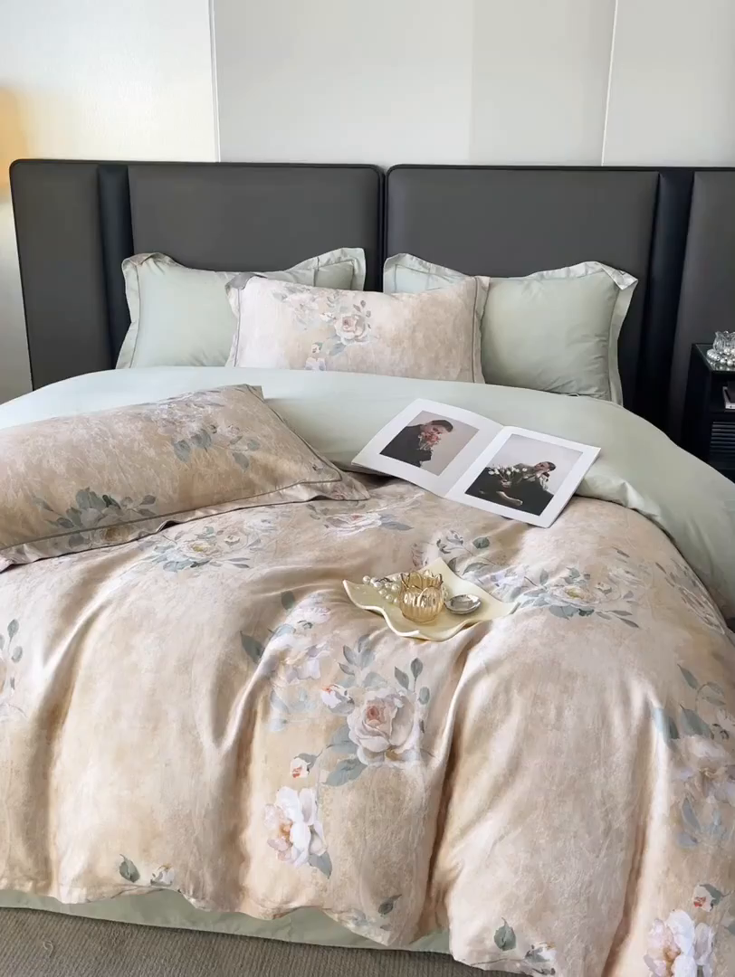 91家纺网 家纺一手货源 找家纺 帛美家纺 2026新款天丝棉提花四件套 梦雅