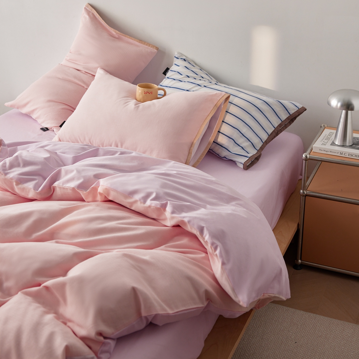 91家纺网 家纺一手货源 找家纺 （总）佳汐蓝家纺 2026新款春夏人字纹小提花拼色系列四件套