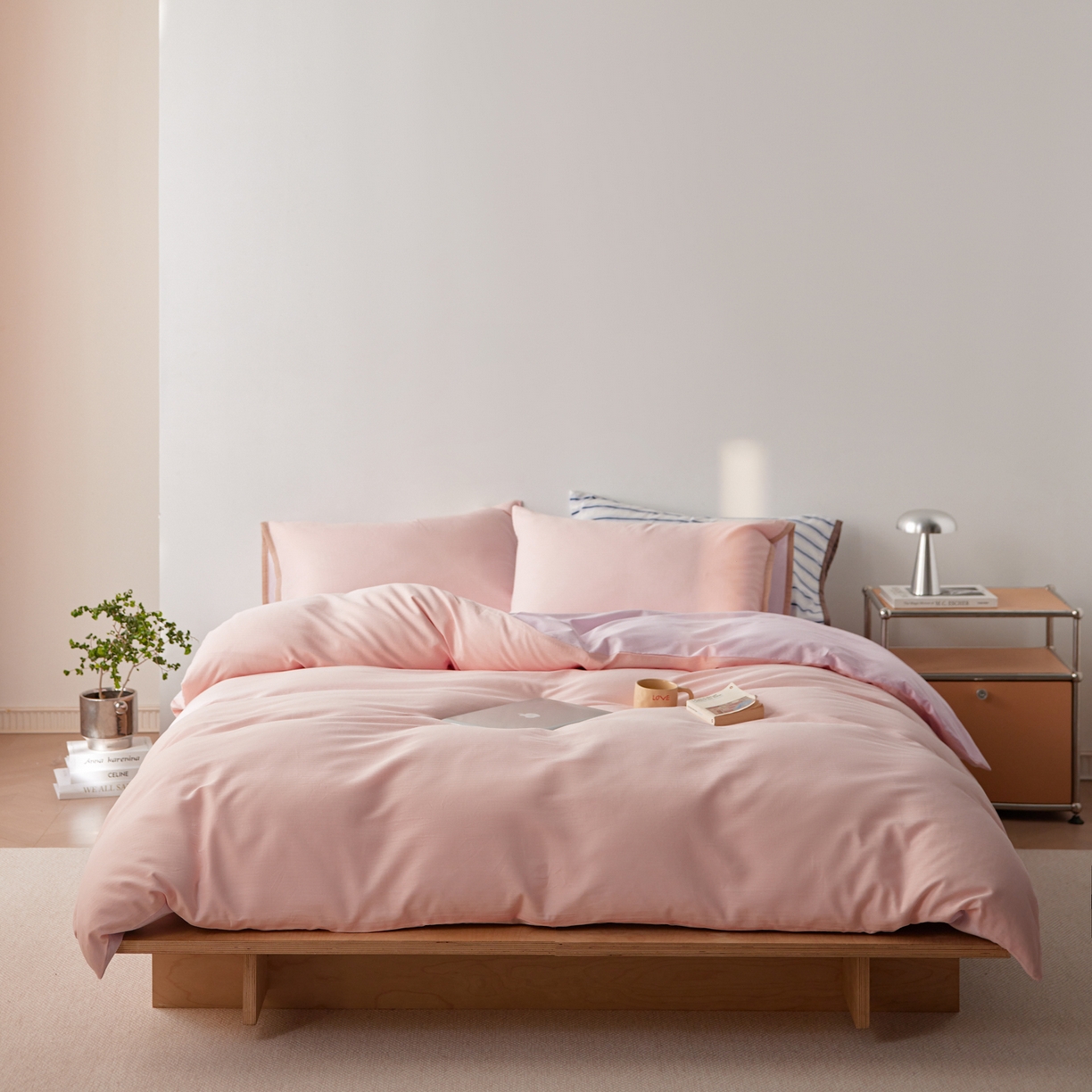 （总）佳汐蓝家纺 2026新款春夏人字纹小提花拼色系列四件套