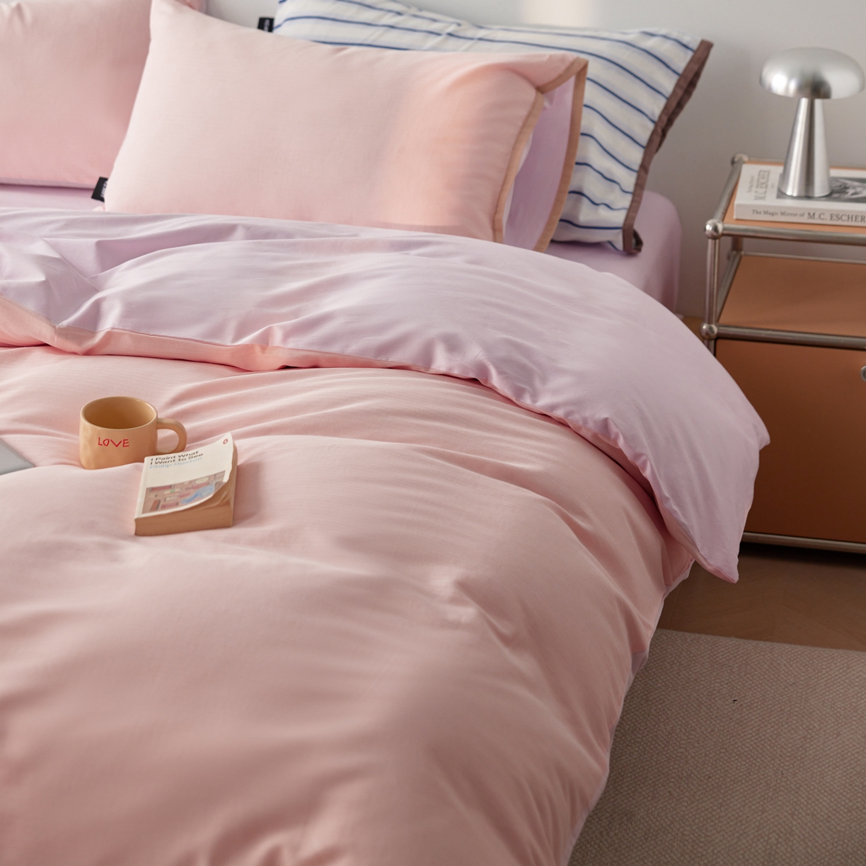 91家纺网 家纺一手货源 找家纺 （总）佳汐蓝家纺 2026新款春夏人字纹小提花拼色系列四件套