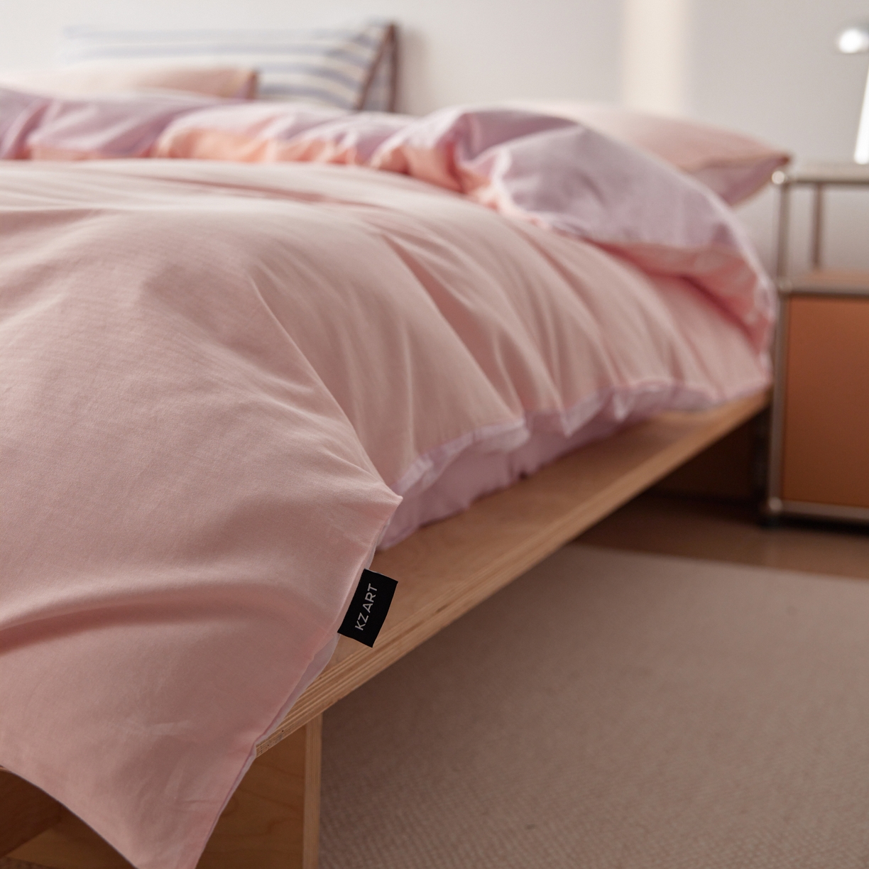 91家纺网 家纺一手货源 找家纺 （总）佳汐蓝家纺 2026新款春夏人字纹小提花拼色系列四件套