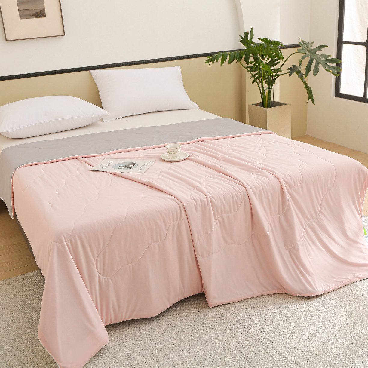 91家纺网 家纺一手货源 找家纺 （总）亚龙工厂店 2026新款跨境直播热款A类冰淇淋冰皮小凉被被子被芯