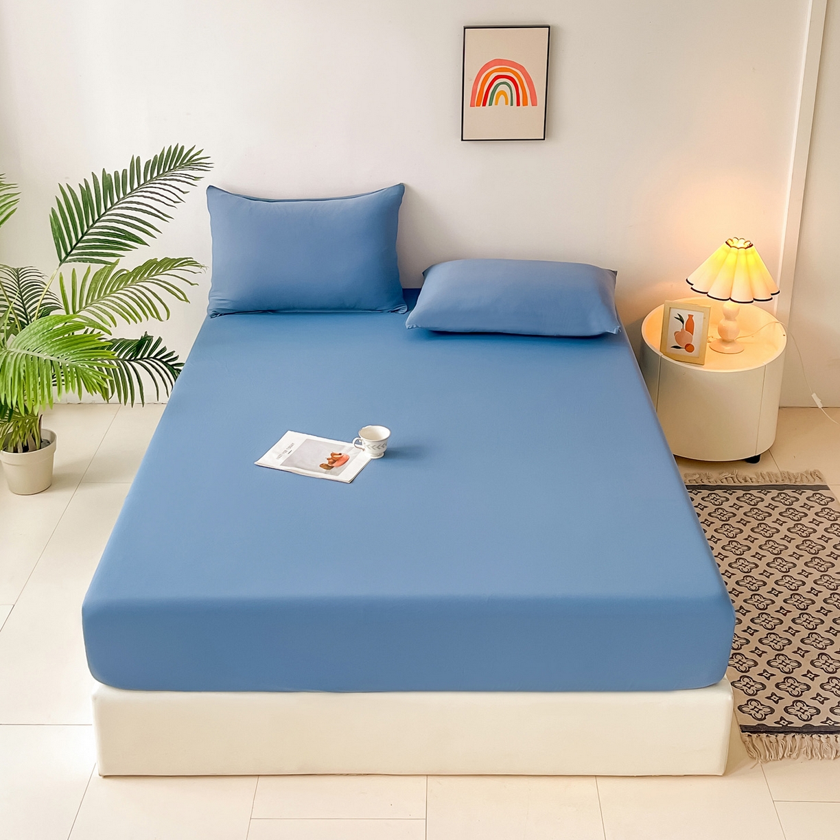 91家纺网 家纺一手货源 找家纺 （总）亚龙工厂店 2026新款跨境热款云母冰丝席床笠三件套