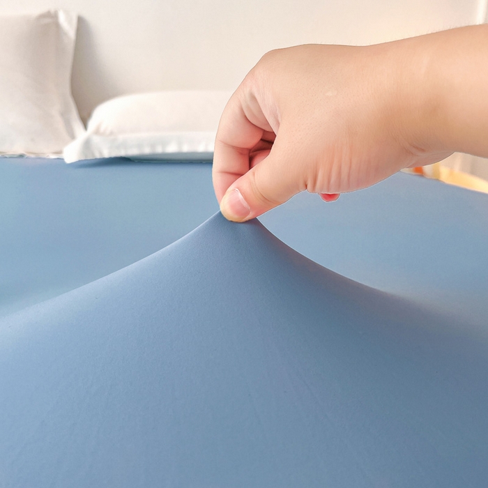 91家纺网 家纺一手货源 找家纺 亚龙工厂店 2026新款跨境热款云母冰丝席床笠三件套 深蓝