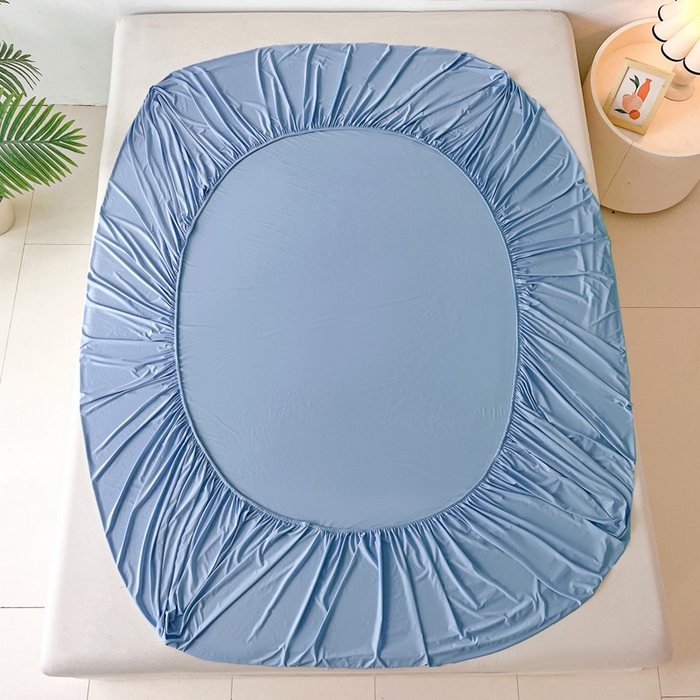 91家纺网 家纺一手货源 找家纺 亚龙工厂店 2026新款跨境热款云母冰丝席床笠三件套 深蓝