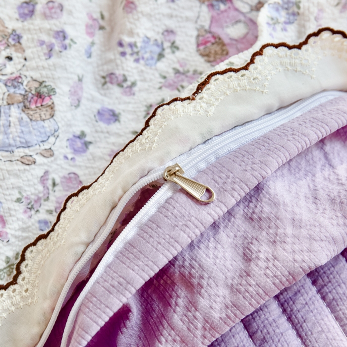 91家纺网 家纺一手货源 找家纺 梦可莱家居 2026新款云朵泡芙棉床盖四件套 紫色天空