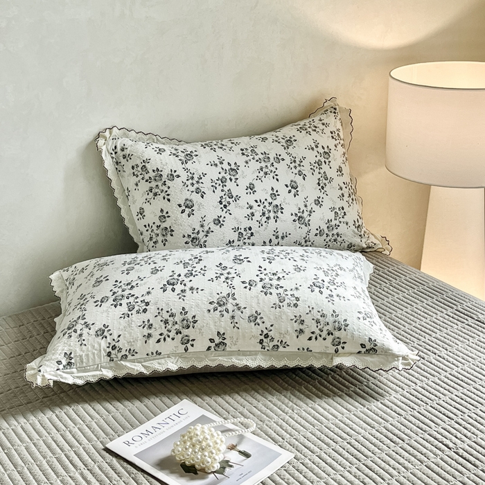 91家纺网 家纺一手货源 找家纺 梦可莱家居 2026新款云朵泡芙棉床盖四件套 彩绘玫瑰