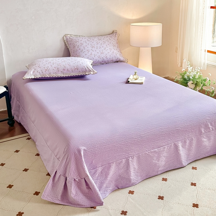 91家纺网 家纺一手货源 找家纺 梦可莱家居 2026新款云朵泡芙棉床盖四件套 佳音