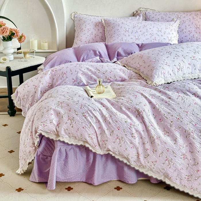 91家纺网 家纺一手货源 找家纺 梦可莱家居 2026新款云朵泡芙棉床盖四件套 佳音