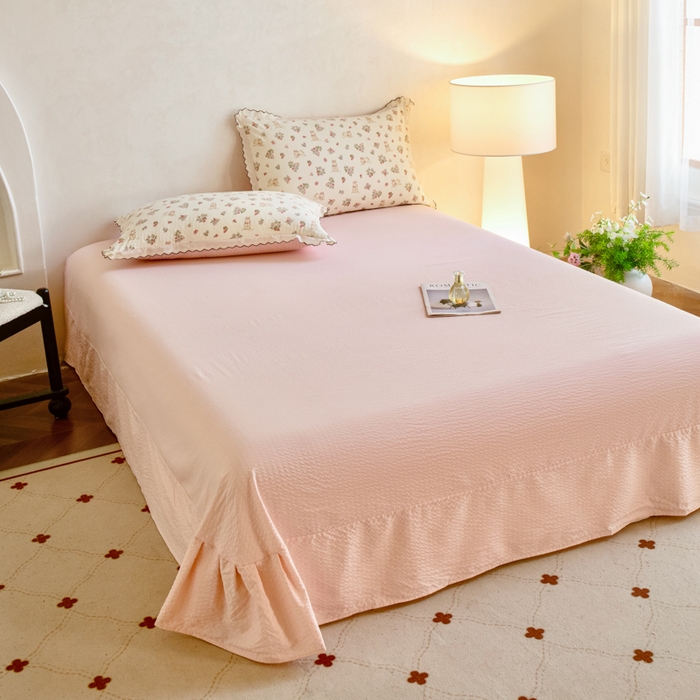 91家纺网 家纺一手货源 找家纺 梦可莱家居 2026新款云朵泡芙棉床盖四件套 幸福兔园