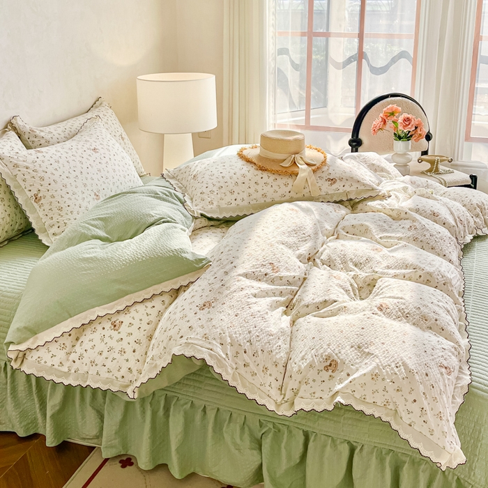 91家纺网 家纺一手货源 找家纺 梦可莱家居 2026新款云朵泡芙棉床盖四件套 木马