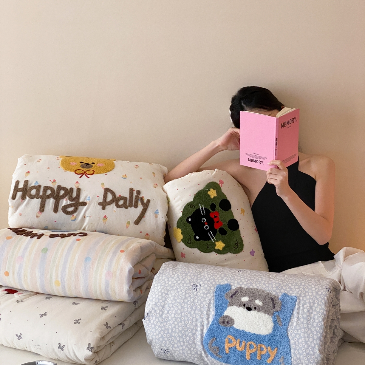 鸣升家纺 2026新款云朵棉毛巾绣夏被夏凉被空调被 组合图仅做展示不可下单